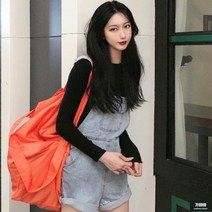 가바바 여성 청반바지 롤업 귀요미 필수템 멜빵바지 여름 데님반바지 G46889