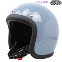 TT amp CO CASCOS 바이크 오토바이 헬멧 3/4 하프 스쿠터 빈티지 유리섬유 카스코 모토 오픈 페이스 레트로 베스파 고글 바이크헬멧 오토바이헬멧, [04] XL, [05] gray