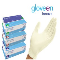 100매 글로브온 이노바 라텍스 장갑 일회용 장갑 니트릴 장갑 위생장갑 진료용 다목적용 실험용, 중(M)