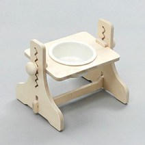 RT 강아지 고양이 높이조절 식기 식탁 1구 도자기 흰색, 단품