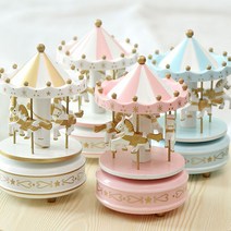 회전목마 오르골 인테리어소품, 회전목마 오르골(블루)