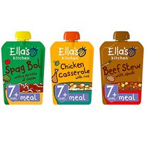 Ellas Kitchen 엘라스키친 밀타임 7개월이상 이유식 18팩(스파그볼6+치킨6+비프스튜6)