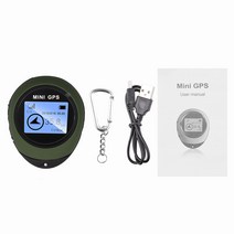 GPS 추적기 미니 네비게이션 수신기 트래커 로거 USB 충전식 스포츠 및 핸드헬드 위치 파인더 여행자 나침반 추적 소형위치 차량위치 초소형 고양이위치 위치추적기 호환, 01 육군 녹색