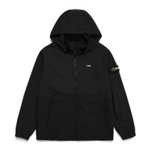 내셔널지오그래픽 배색 후디 탈부착 바람막이 점퍼 CARBON BLACK N221UJP970