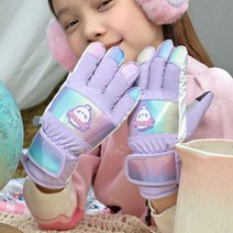 몰랑이 유아동 스키장갑 여아 방수 패딩 장갑 스마트 터치 키즈 겨울 털장갑 캐릭터