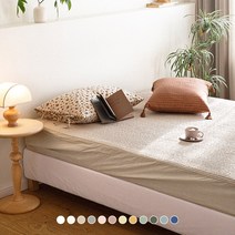 [패밀리침대 사이즈]위크엔드 100수 워싱면 누빔 매트리스커버 12color (S+Q / SS+Q)