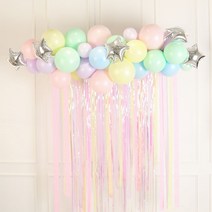 DIY 스트리머 구름 풍선가랜드 세트 생일파티 돌잔치준비 환갑잔치 홈파티용품 파티용품 풍선장식 풍선아트, 파스텔마카롱