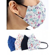 풍기인견 / 이구직물 / 인견 마스크 / 인견 겹마스크(블랙 블루 물방울 잔꽃 곤색 싸리꽃 핑크꽃), 블랙