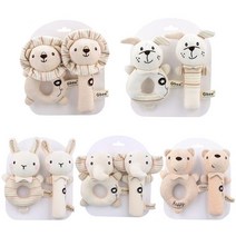 스타 오감발달 오가닉 아기 딸랑이 2종 1세트 304517, 곰돌이