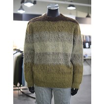 [나싱보이스] 라운드넥 헤어 울 그라데이션 배색 스웨터 VB4WR820C65C2