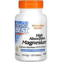 Doctors Best High Absorption Magnesium 고흡수 마그네슘 100mg 240 타블렛, 1개, 기본, 240정