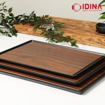 일식 한정식 서빙 사각 논슬립 쟁반 대형 트레이 식당쟁반 식당 음식점쟁반 베이커리 업소쟁반 큰쟁반 카페, 다크브라운