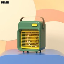 DFMEI 스프레이 냉풍기 소형 USB 휴대용 에어컨 선풍기 쿨링 미니 휴대용 소형 선풍기, 충전대금 2400밀리암페어, F05-냉풍기-그린