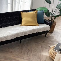 헤이스 죽섬유 워싱 쇼파패드 4인용 (65x235cm), 블루