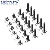 택 푸시 버튼 스위치 12V 구리 4PIN DIP2 SMD 마이크로 6X6X5 43 5 55 6 7 8 9 10 11 12 13 15MM TV 완구 가정용, H 9MM, 50Pieces-lot_6X6mm DIP Series