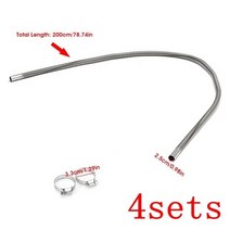 보일러배관 보일러 호스 배관 자재 덕트 디젤 히터용 150/200cm 공기 주차 히터 배기 파이프 클램프 2 개 포함 스테인리스 스틸 연료 탱크 튜브 294073, CHINA_4sets 200cm