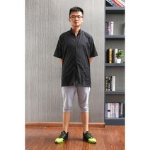 애견미용가운 빅사이즈 미용사복 애견샵 동물병원 수의사 털 안붙는 유니폼, L, 1 블랙 미드 슬리브 롱 지퍼