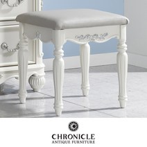 크로니클 엔틱가구 세라끄 화장대의자 A형 CSC-6024, 크림화이트+실버