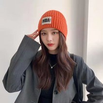 여성 2021 가을 겨울 가발 모자 일체형 가발, 다크브라운, 블랙 컬러 모자