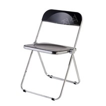 인테리어 투명 의자 아크릴 까페 접이식 의자, 실버 엣지 + 블랙