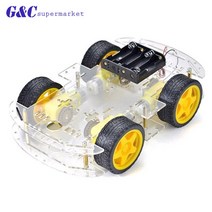아두이노 스마트팜 rc카 조립로봇 다관절로봇 조립 만들기 세트 조립 레고 스마트 카 키트 4wd 스마트 로봇 카 섀시 키트(속도 인코더 및 arduino diy 전자용 38, 투명한