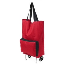 더마켓 접이식 쇼핑카트(레드) /바퀴달린 장바구니