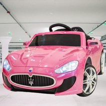 마세라티 풀옵션 유아전동차 푸쉬카 LED, [핑크] 풀옵션+가죽시트+대용량 배터리