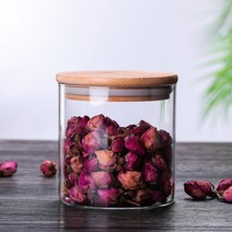 도매 진공 유리 콩 밀봉 항아리 플라스틱 뚜껑 커피 저장 항아리 가정용 주방 저장 상자 스팟 세트, 10*10 대나무 커버 750ML 스트레이트 튜브 밀봉