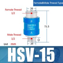 HSV-06 공압 핸드 슬라이드 밸브 유량 제어 수동 스위치 G1/8 1/4 3/8 1/2 BSPT 나사, 08 HSV-15