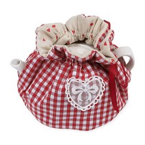 CEMGYIUK Tea Cosy 창의적인 주방 찻주전자 먼지 커버 찻주전자 아늑한 아침 식사 워머 찻주전자 커버 단열 및 보온 가정 주방 테이블 호텔 티 파티 레스토랑용 찻, Red