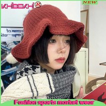 요정 나무 귀 한국어 버전 가을과 겨울 크로 셰 뜨개질 따뜻한 양모 모자 여성 귀여운 돔 red fisherman hats male