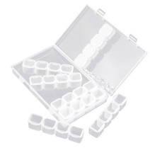 투명 28 구획 투명한 저장 상자 플라스틱 깡통 페인트 도구 저장 용기 소형 부품 보석 주최자 액세서리 보석 컬렉션 케이스