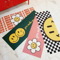 욜리욜로 해피스마일 규조토 주방매트 부엌매트, 스마일레터링레드