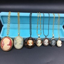 레트로 골동품 펜던트 앤티크 쥬얼리 빈티지 카메오 까메오 부조 목걸이 펜던트 브로치 빈티지 중고로 환류