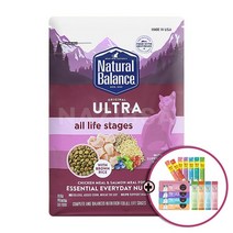 내추럴발란스 캣 울트라 프리미엄 포뮬라 닭&연어 1.36kg 전연령 고양이사료, 간식/지퍼백등 랜덤증정, 23.11