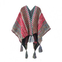 세련 레이디 토 가디건 니트 판초 색상 매칭