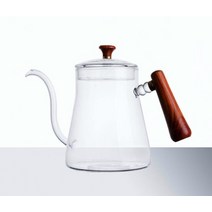 터키 식 커피 추출 기 버터 구리 포트 체즈베 동 이브릭 주전자 잔 팟 메이커 20oz600ml 두꺼운 유리 차 찻 위에 붓는 구즈넥 얇은 주둥이 teabloom 쿡탑 안전, 나무 손잡이, 협력사