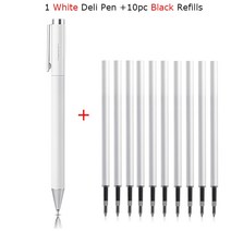샤오미-델리 메탈 젤 펜 롤러볼 Caneta 볼펜 0.5MM 서명 사무실 학생용 비즈니스 문구 용품, 13 with 3Black Refill