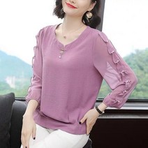핑크 블라우스 쉬폰 레이스 핫 인디 40대 50대 봄 패션 출근복 데일리룩