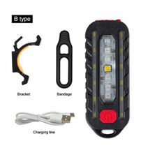 자전거 헬멧 후미등 미니 얇은 손전등 전술 경찰 어깨 빛 5 모드 USB -C 충전식 미등 램프 키 체인 라이트, 03 Black B