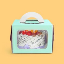 투명 케이크상자 2호(창문형 민트 높이15cm) 10개