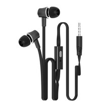 귀 안아픈 이어폰 3.5mm 유선 헤드셋 이어 버드 이어폰 스포츠 헤드셋 마이크 포함 iPhone Xiaomi 이어폰, 01 Black