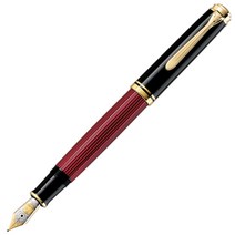 PELIKAN 펠리컨 만년필 M 중자 수베레인 레드 스트라이프 M800 흡입식 정규 수입품, B