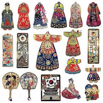 (주)파앤카코리아 한국 전통금장 칠색 책갈피, 가2.부채도령쌍