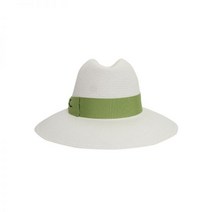 BORSALINO 보르살리노 그린 보우 와이드 브림 스트로 햇