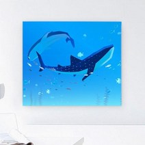 [바보사랑] 캔버스액자53x45.5_고래일러스트