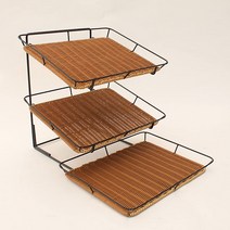 라탄 3단 빵트레이 진열대 사선진열 스탠드, 라탄트레이 대1P(단품)