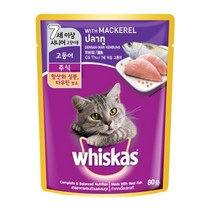 위스카스 7세이상 시니어 고등어 파우치 80g