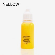 타투잉크 23 색 15ml/병 반영구 메이크업 안료 마이크로블레이딩 색소 침착 세트 문신 눈썹 입술 잉크 에멀젼, [20] Yellow