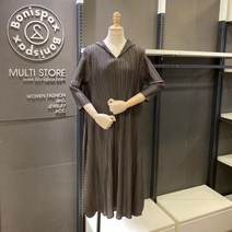 보니스팍스 NC02 주름 플리츠 후드 롱원피스 # B38OP100